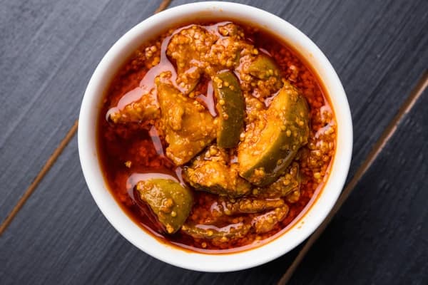 Traditional Indian kitchen with spices and jars
